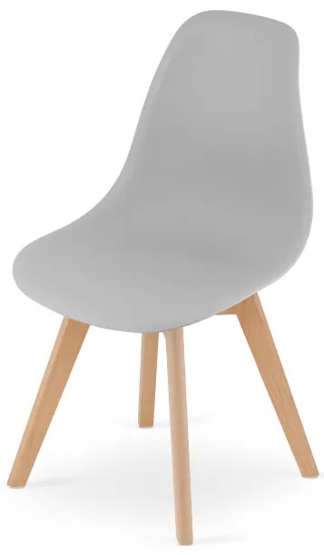 Set troch jedálenských stoličiek KITO sivé (hnedé nohy) (3ks)