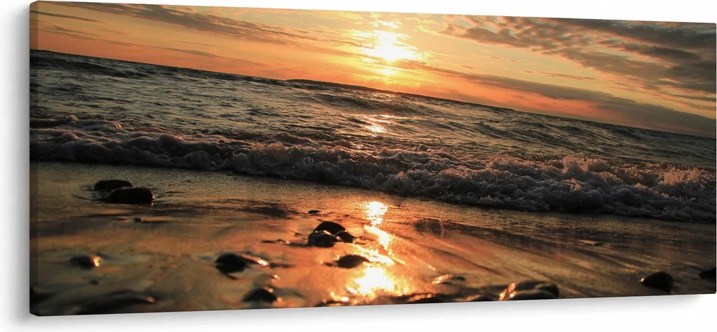 Obraz - Západ slnka pri oceáne (120x50 cm)