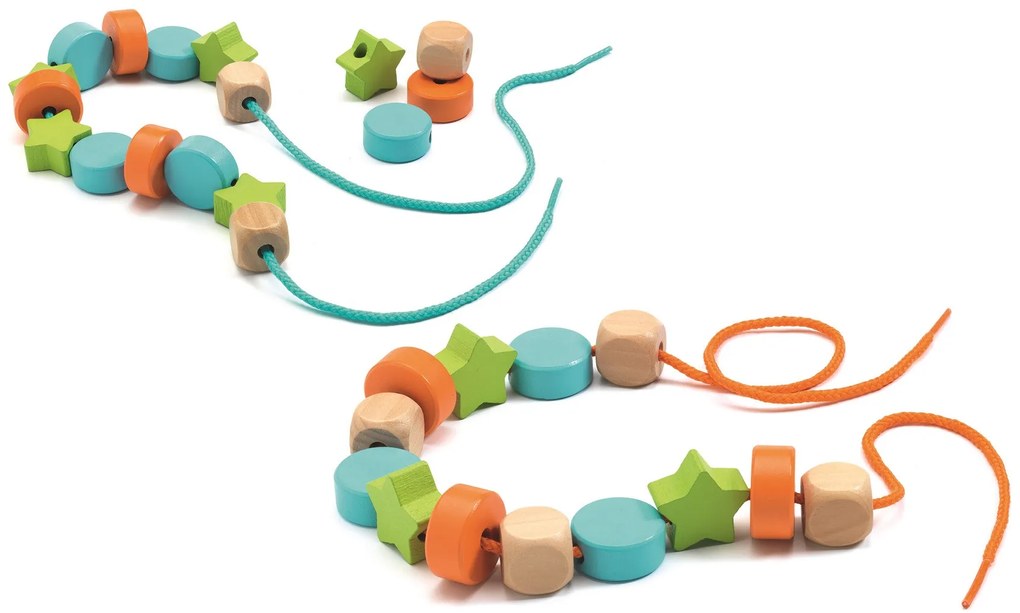 Farebné drevené koráliky – 24 ks