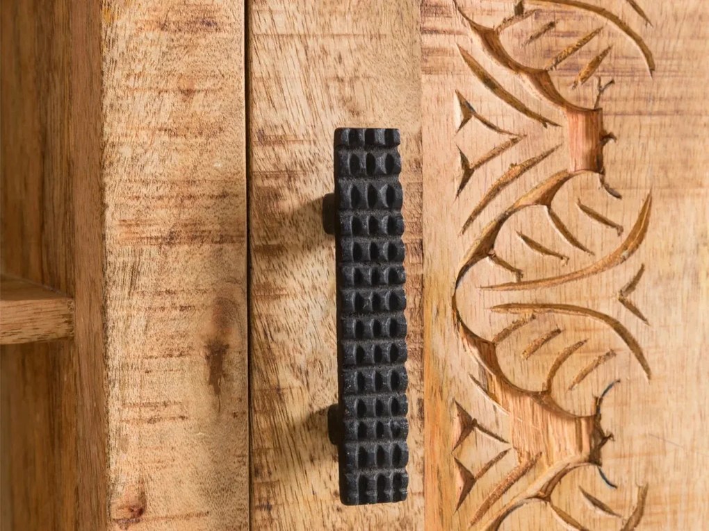 furniture-nabytek.cz - Masivní TV stolek Bombay z mangového dřeva, lakovaný, hnědý – 150×42×50 cm