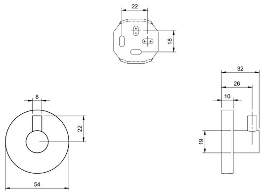 Villeroy & Boch TVA15101100061 - Nástenný háčik ELEMENTS lesklý chróm