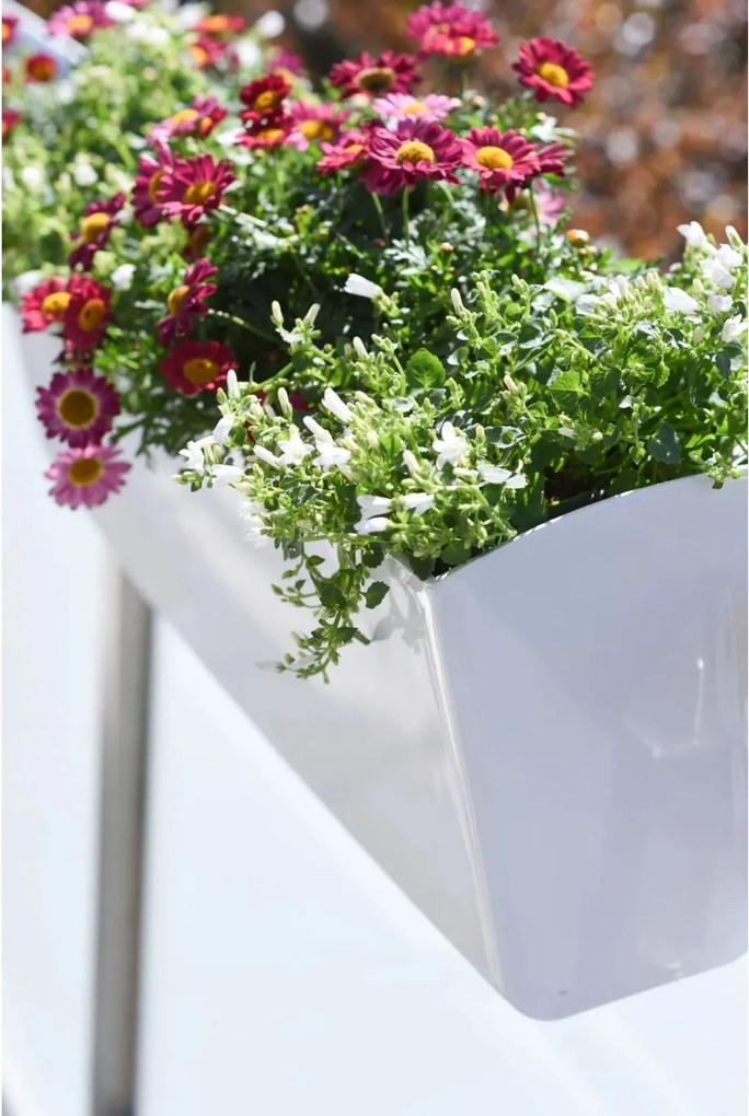 Balkónový hrantík BALKONA CLASSICO, plast, šírka 80 cm, biely lesk