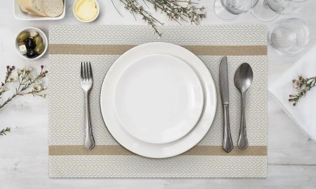 Podložka pod tanier ELLA biela / zlatá (6 ks)