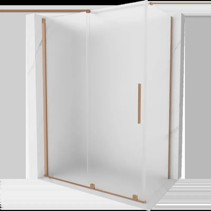 Mexen Velar sprchovací kút posuvný 160 x 70 cm, sklo, medená kartáčovaná - 871-160-070-31-65
