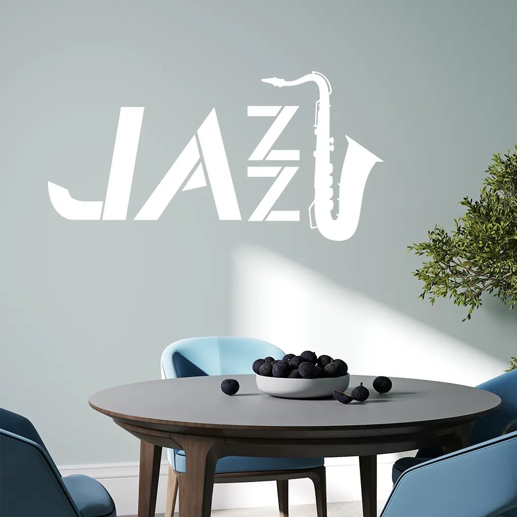 Veselá Stena Samolepka Jazz Farba: hnědá, Veľkosť: 60 x 32 cm