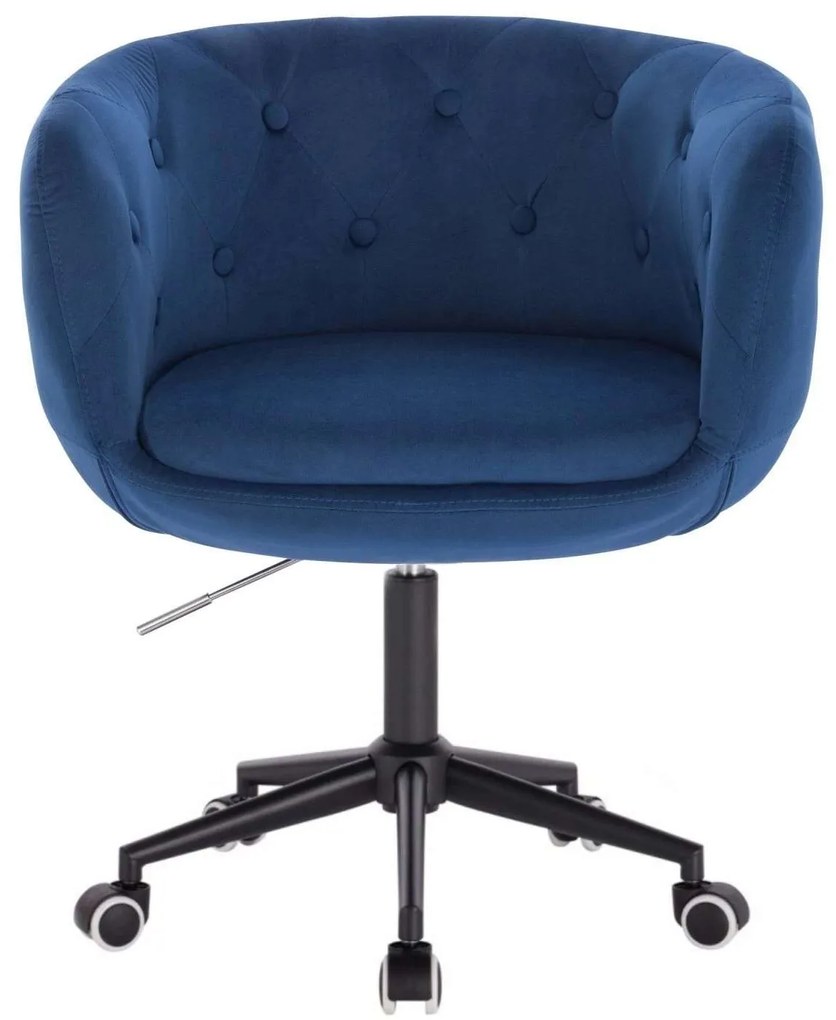 LuxuryForm DESIGN Kreslo MONTANA VELUR na čiernej podstave s kolieskami - modré