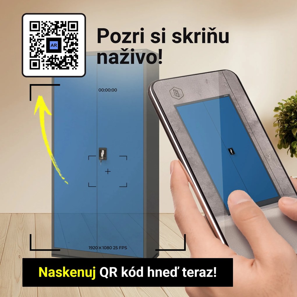 Kancelárska skriňa na dokumenty so 4 policami, antracitovo-modrá, 900x1850x400 mm: JAN