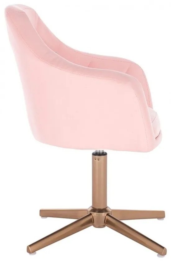 LuxuryForm DESIGN Kreslo ANDORA na zlatom kríži - ružové