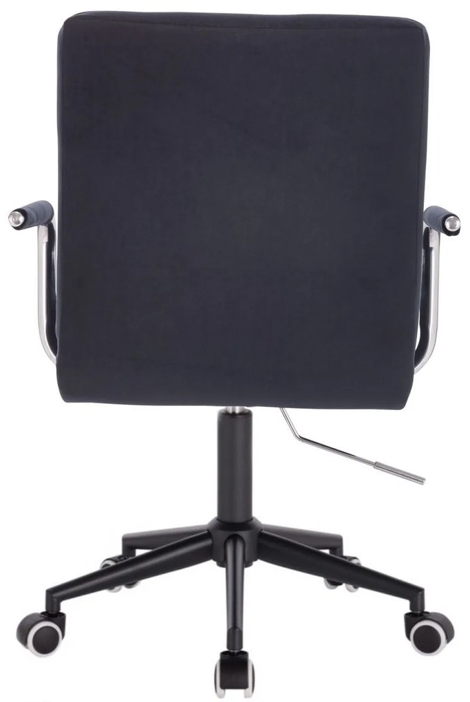 LuxuryForm DESIGN Stolička VERONA VELUR na čiernej podstave s kolieskami - čierna