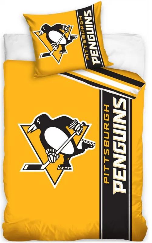 Hokejové obliečky NHL Pittsburgh Penguins - séria Belt - 100% bavlna - 70 x 90 cm + 140 x 200 cm