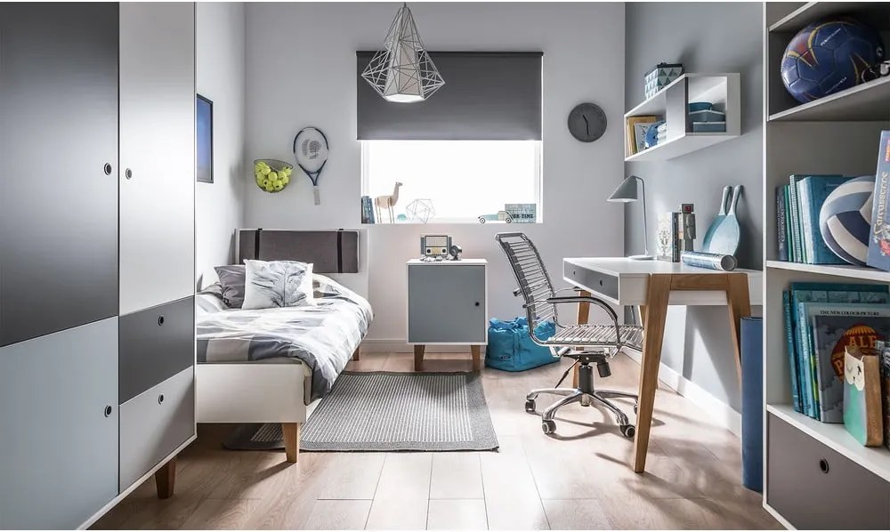 Biela jednolôžková posteľ Vox Concept, 90 × 200 cm