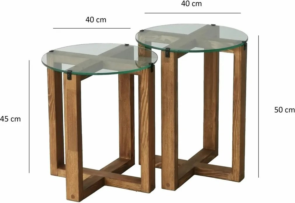 Súprava odkladacích stolíkov Amalfi Walnut, 2 ks