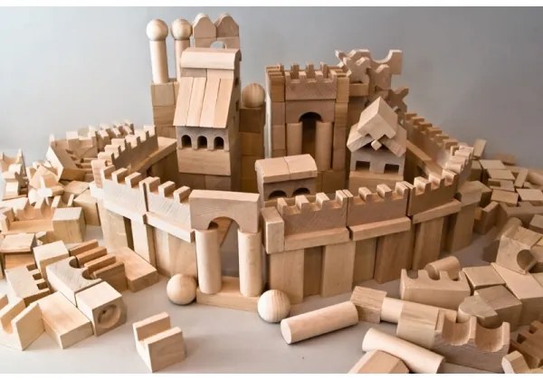 EkoToys - Drevené kocky prírodné 220 ks