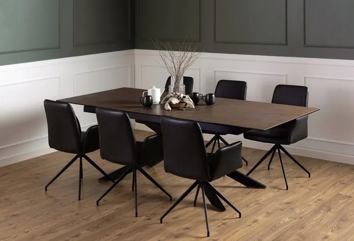 Jídelní rozkládací stůl Irwine 200/240 cm hnědý/černý