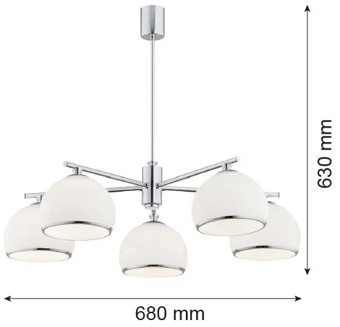 Argon 2087 - Luster na tyči MARBELLA 5xE27/15W/230V chróm