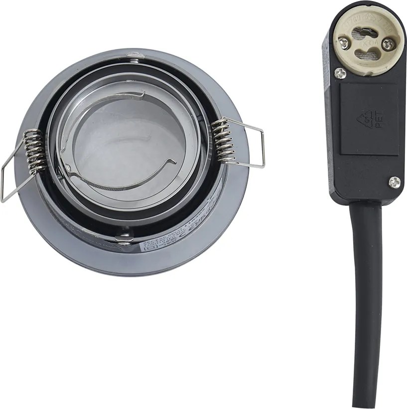 Sada 6 moderných zapustených bodových svetiel Gunmetal nastaviteľné IP44 - Chuck