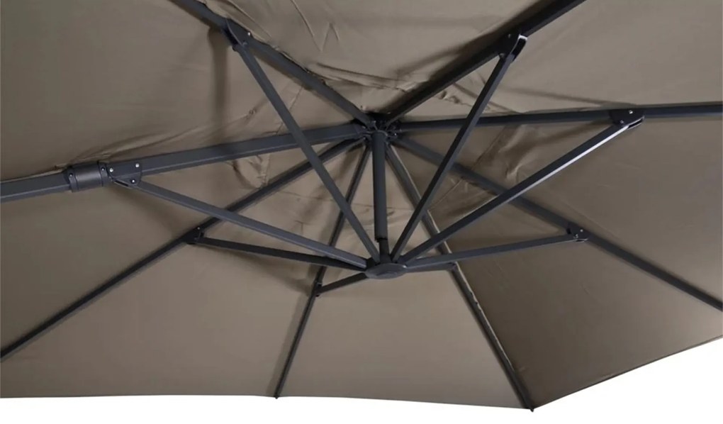 Virgo Flex slnečník 3x3 m sivo hnedý + krížový podstavec