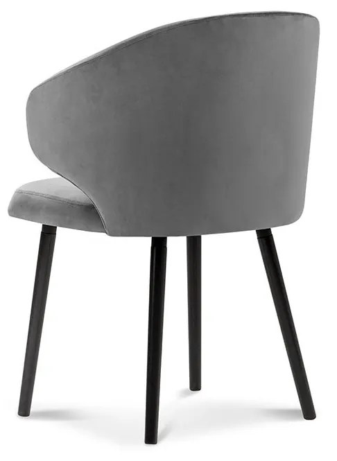 Šedá Zamatová stolička Nemesis dĺžka 57 × šírka 54 × výška 81 cm WINDSOR & CO