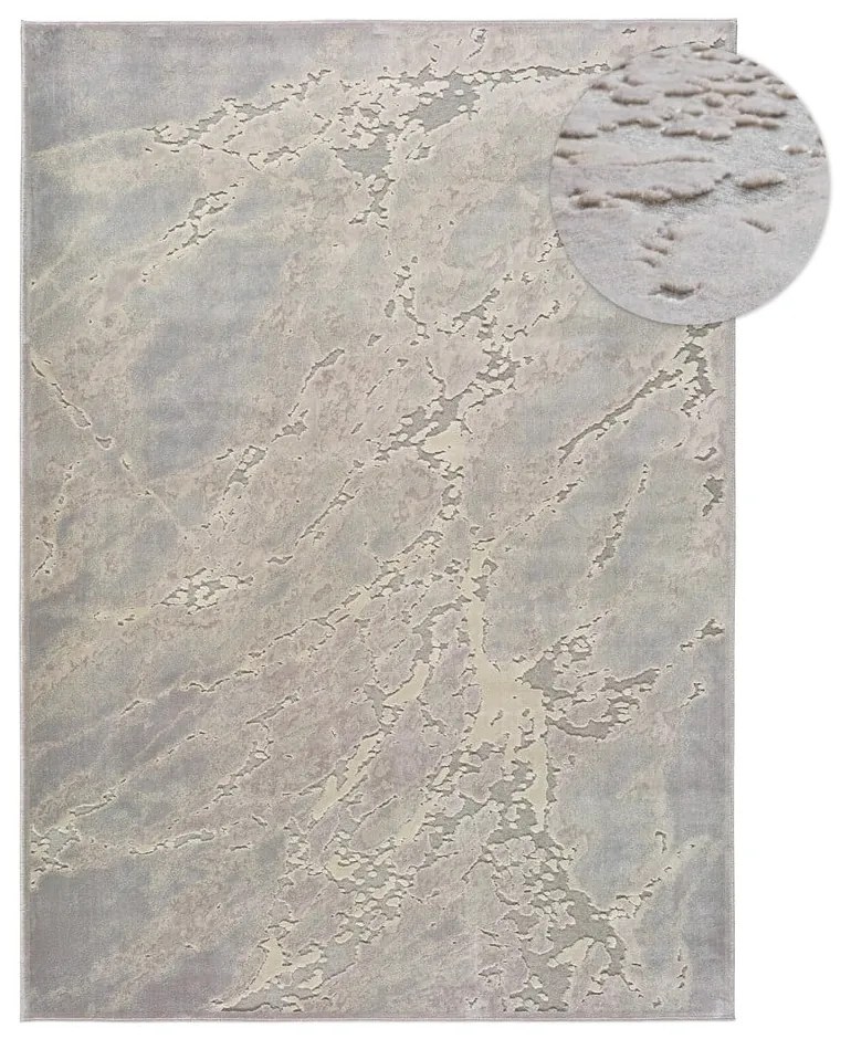 Sivo-béžový koberec z viskózy Universal Margot Marble, 140 x 200 cm