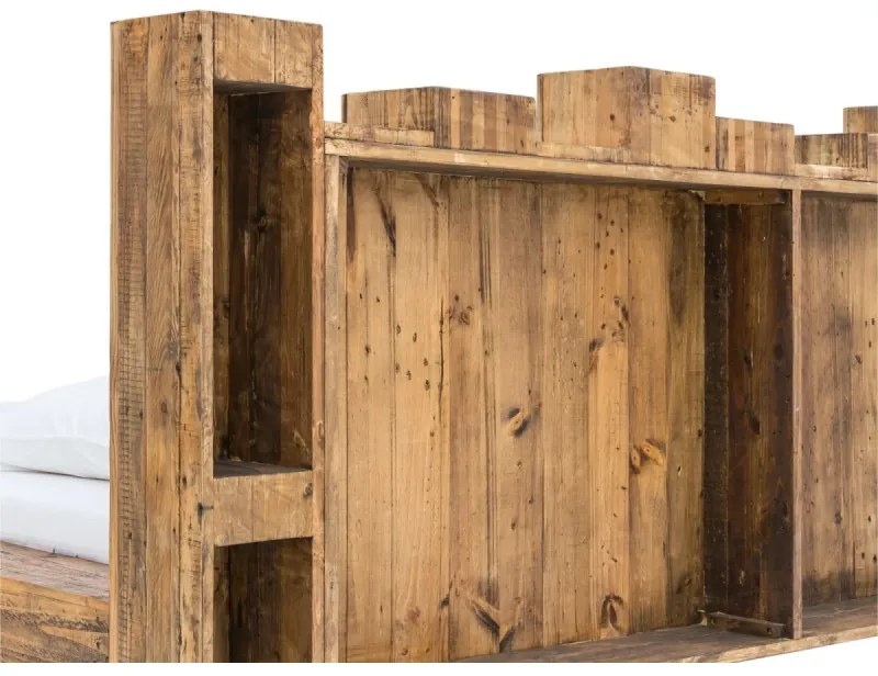 furniture-nabytek.cz - Masívna posteľ Kingsburgh z recyklovanej borovice, lakovaná, hnedá