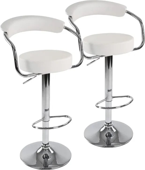 Sada barových stoličiek 2 ks, biela, 53 x 105 x 52 cm
