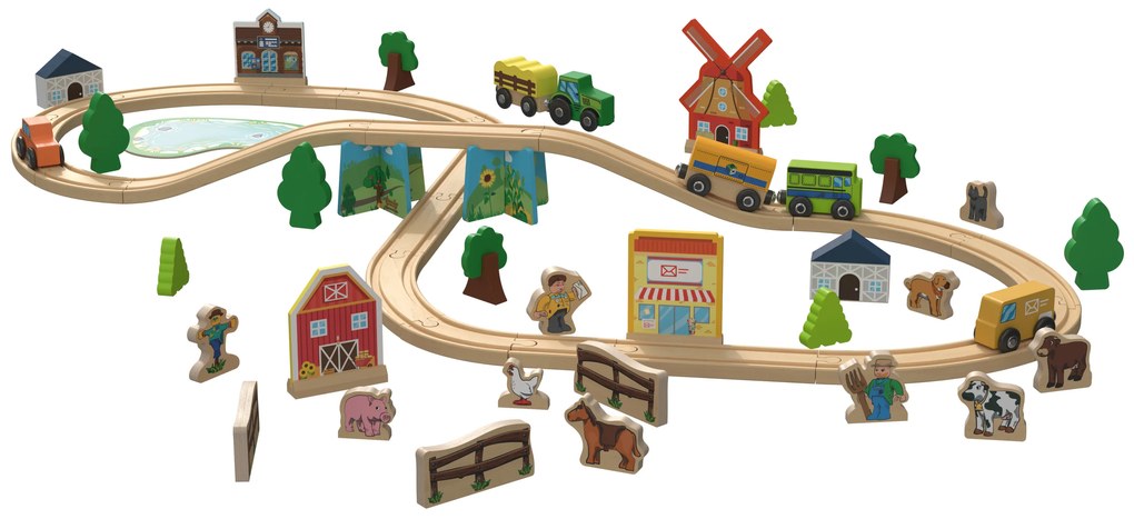 lupilu® Drevená železnica L (farma) (100395198)