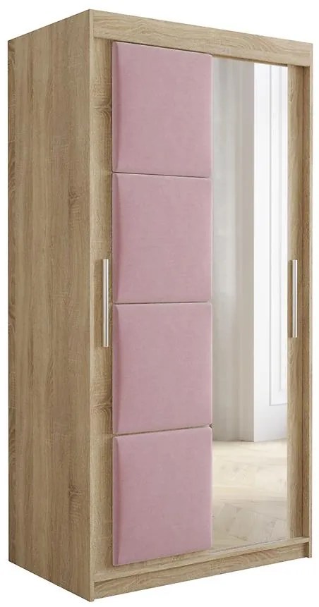 Skriňa Tapi 100 Dub Sonoma/Ružová