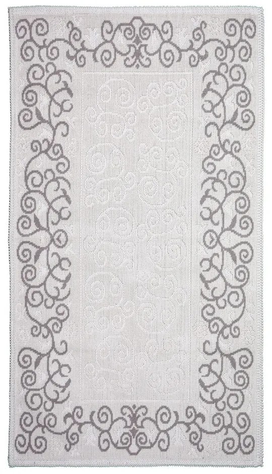 Sivo-béžový bavlnený koberec Vitaus Orkide, 80 × 200 cm