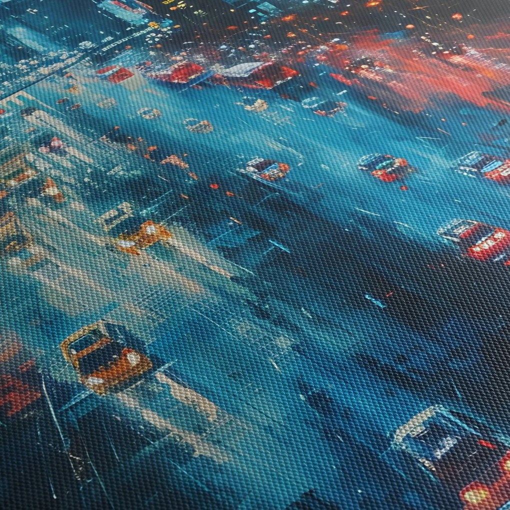 Obraz - Veľkomesto, olejomaľba (120x50 cm)