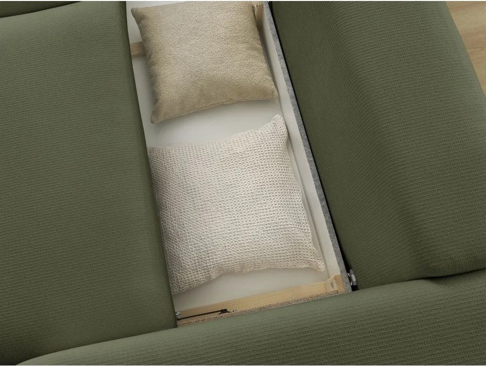 Zelená rozkladacia/s úložným priestorom pohovka 265 cm Ezechiel – Bobochic Paris