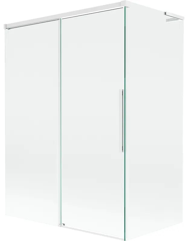 Mexen Rox, L posuvná 2-krídlová vaňová zástena 120 + 70 x 150 cm, 8mm číre sklo, biely profil, 8C9L-120-070-20-00