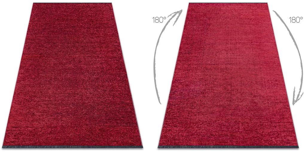 Koberec FLORENCE 24021 Jednofarebný, glamour, plocho tkaný, červený