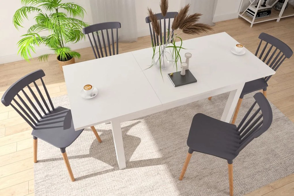 Vintino Jedálenský stôl ZENOX 120–160 cm × 70 cm – biely