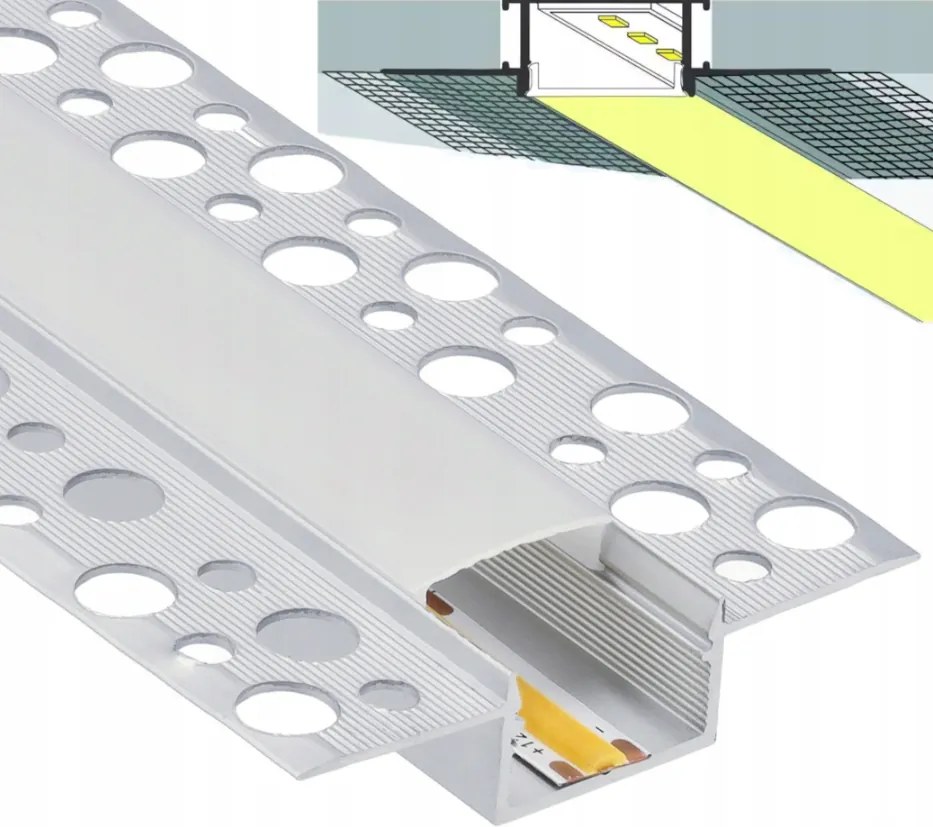 ECOLIGHT Zapustený hliníkový eloxovaný profil - sada 2m
