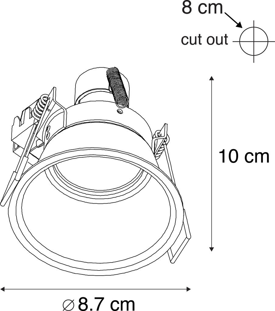 Sada 6 moderných zapustených bodových svetiel zlatá - Dept