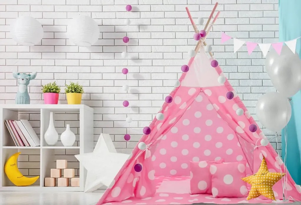 Tutumi DETSKÝ STAN TEEPEE ružový 120/120/180, KID-00004