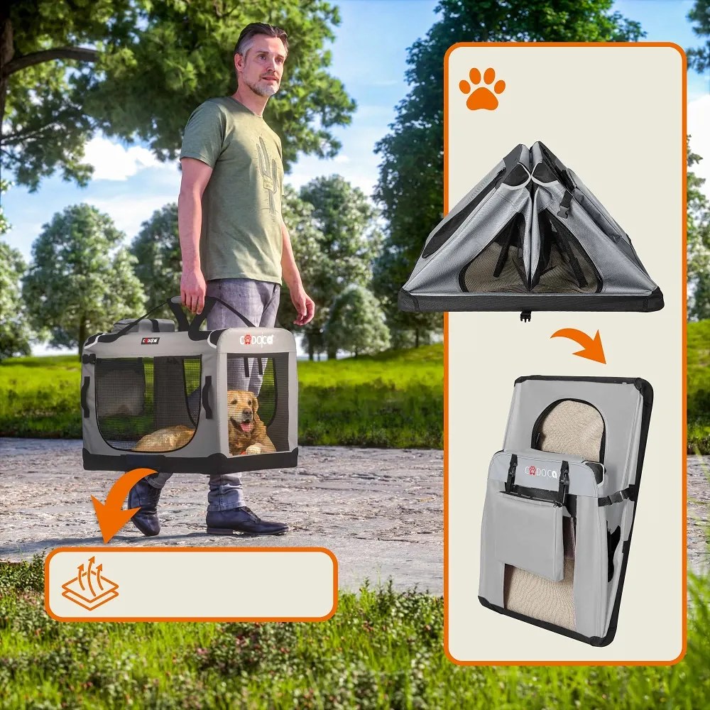 Prepravná taška pre psy a mačky ELI, 70x52x52cm, šedá Cadoca