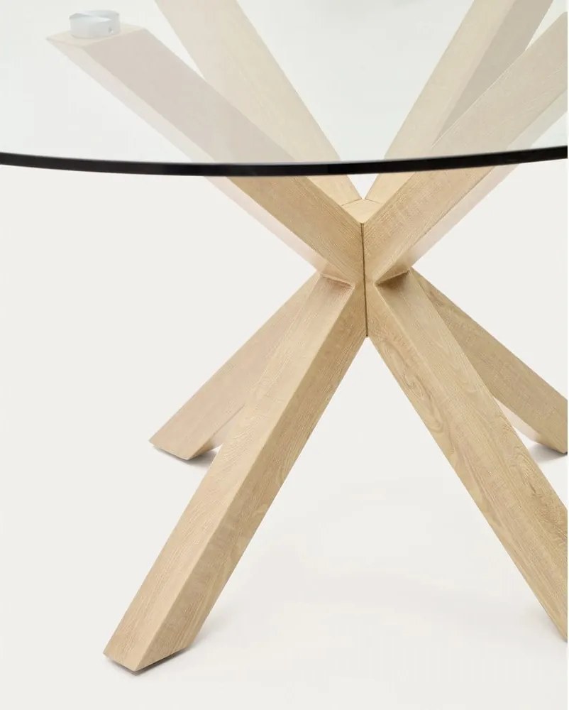 Okrúhly jedálenský stôl so sklenenou doskou ø 150 cm Argo – Kave Home