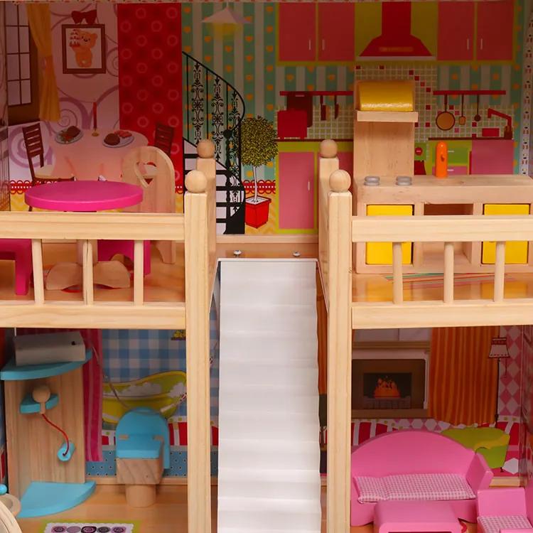 Drevený nábytok domček pre bábiky bazén ECOTOYS