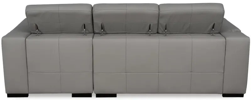 Kožená rohová sedacia súprava LOREN II, pravá, sivá (madras - 128 grey)