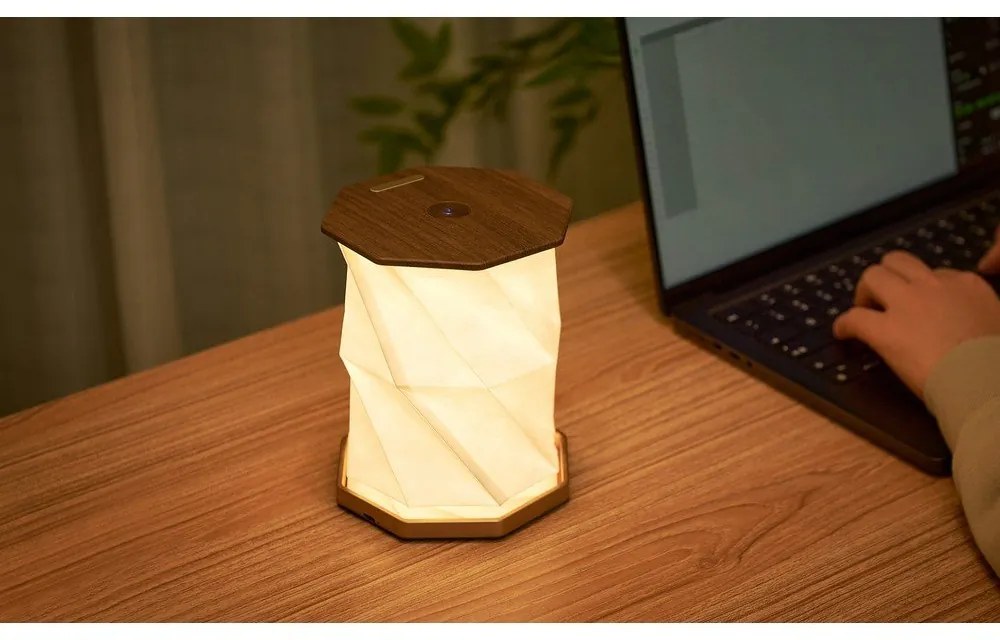 Hnedá svetelná dekorácia na USB ø 12 cm Twist Hexagon – Gingko