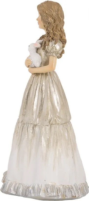 Christmas Decoration Figurine Girl 14x11x22 Cm Beige Plastic - 14.0 cm