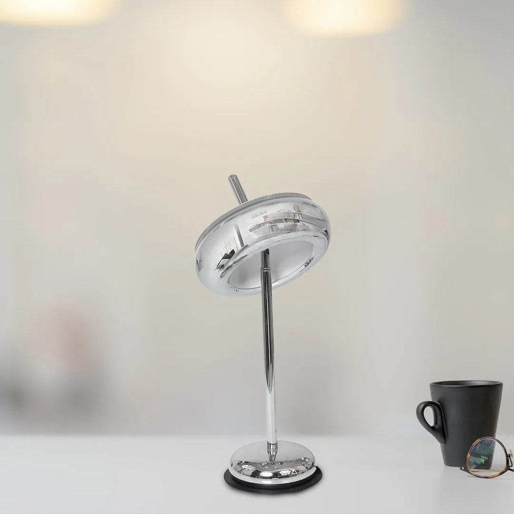 Stolná lampa Mercurio, 1x chrómové kovové tienidlo