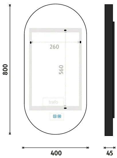 NIMCO ZPC 32002LVX-90-LED Kúpeľňové podsvietené zrkadlo 3000-6500K 80x40 cm IP44