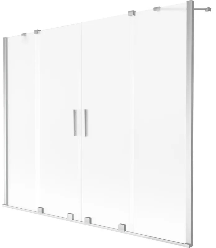 Mexen Velar Duo, 2-krídlová posuvná vaňová zástena 180 x 150 cm, 8mm sklo námraza, chrómová, 896-180-000-32-01