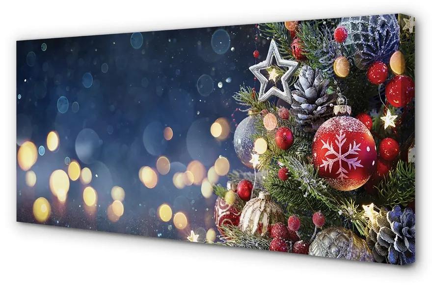 Obraz na plátne Vianočný strom dekorácie sneh 140x70 cm