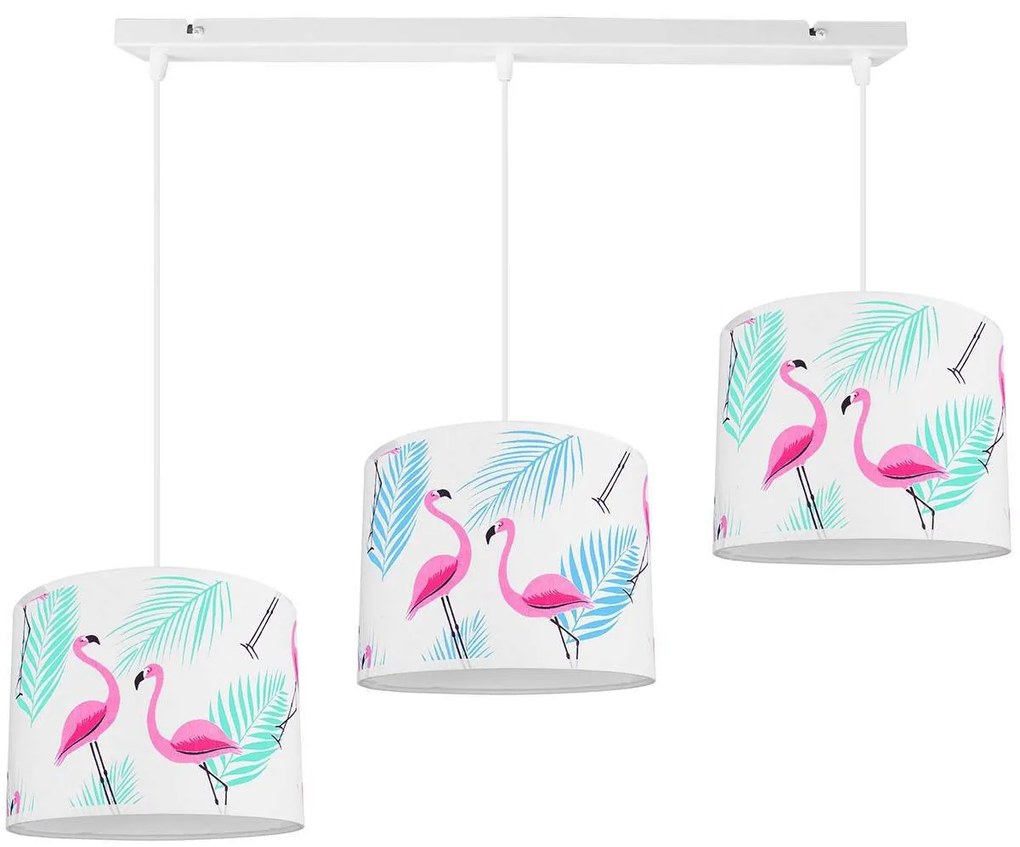 Detské závesné svietidlo Cone, 3x textilné tienidlo so vzorom (výber zo 6 farieb), (výber z 2 farieb konštrukcie)