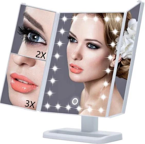 Vekr VX-310 kosmetické zrcátko s LED osvětlením 22 LED + Zoom Biela