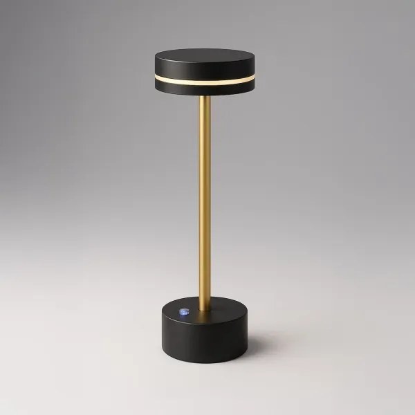 LED stmievateľná nabíjateľná stolová lampa SAM LED/5W/5V 3600 mAh čierna/zlatá