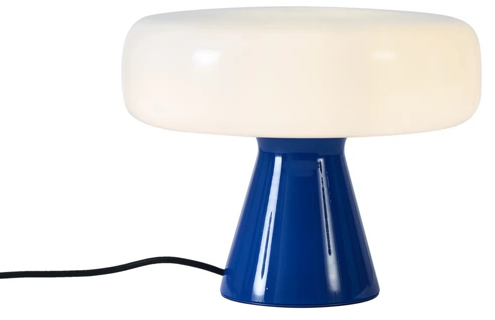 Retro stolná lampa modrá s bielou - Knob